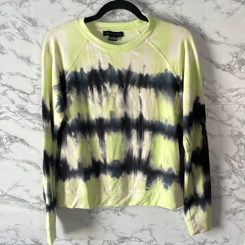 Sanctuary XS Green/Black Tie-Dye Long Sleeve Top